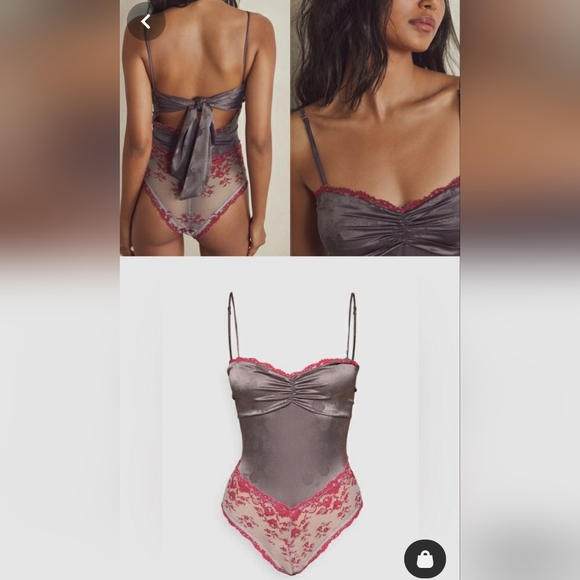 Free People Intimately Cocktail Hour Bodysuit frosted Fig XS - Picture 2 of 8